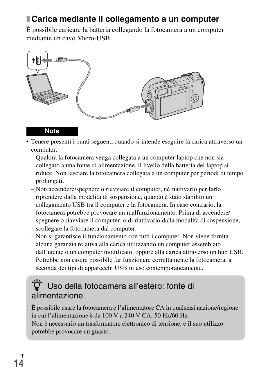 Xcarica mediante il collegamento a un computer | Sony NEX-6L User Manual | Page 266 / 627