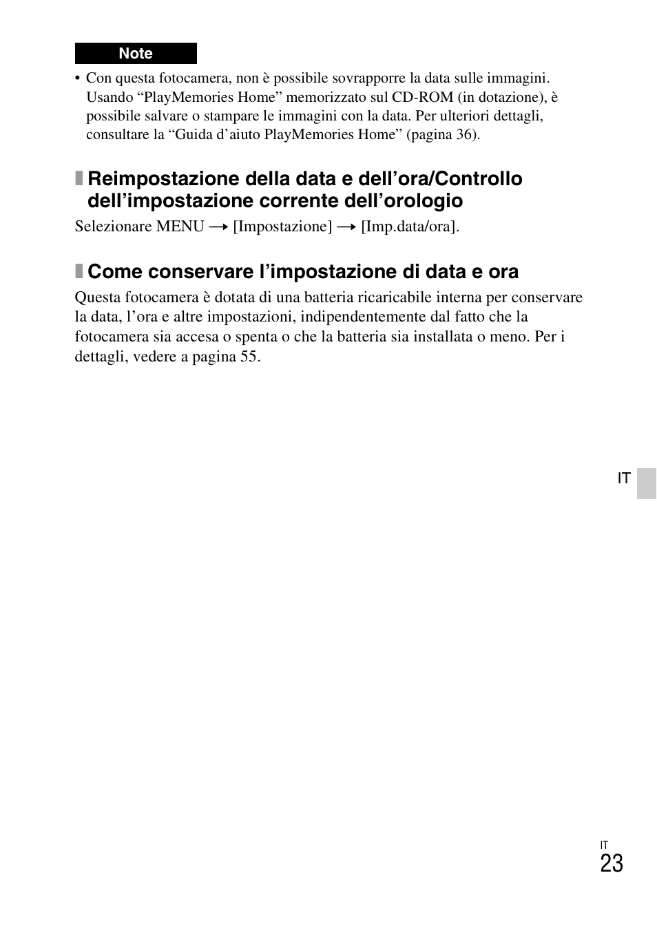 Xcome conservare l’impostazione di data e ora | Sony NEX-6L User Manual | Page 275 / 627