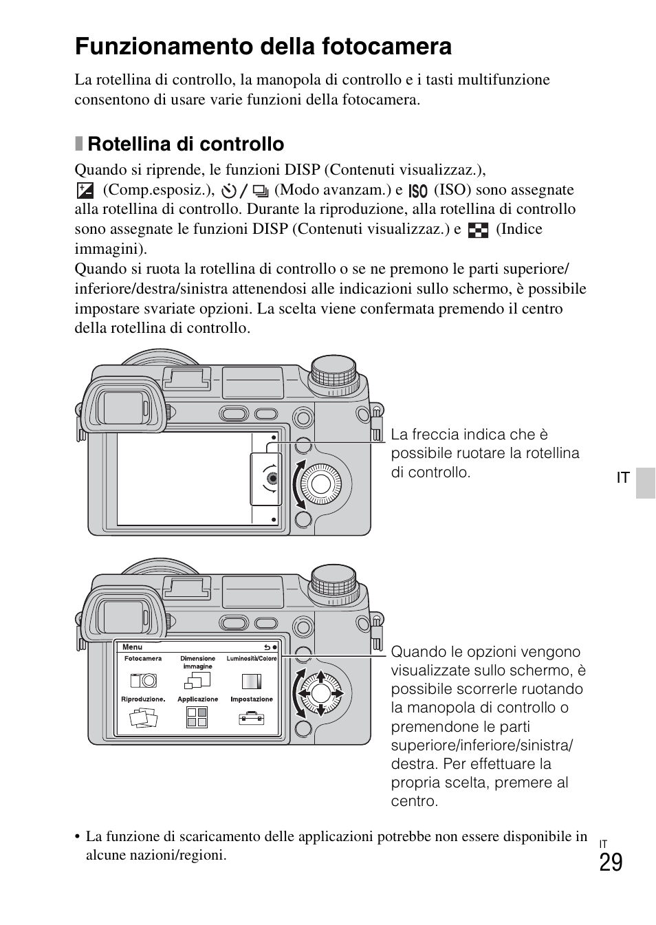 Funzionamento della fotocamera, Xrotellina di controllo | Sony NEX-6L User Manual | Page 281 / 627