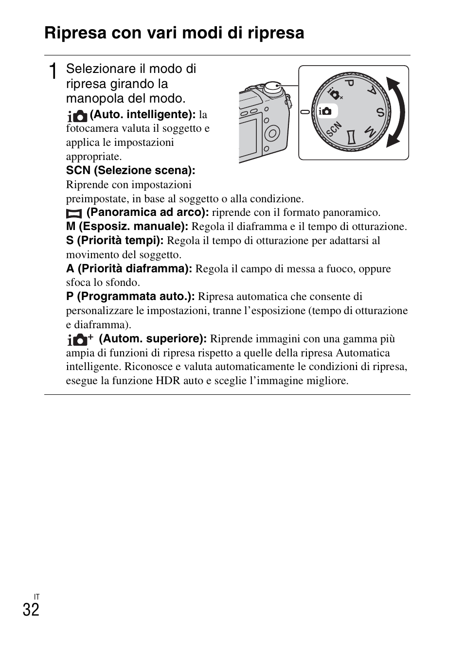 Ripresa con vari modi di ripresa, 32 ripresa con vari modi di ripresa | Sony NEX-6L User Manual | Page 284 / 627