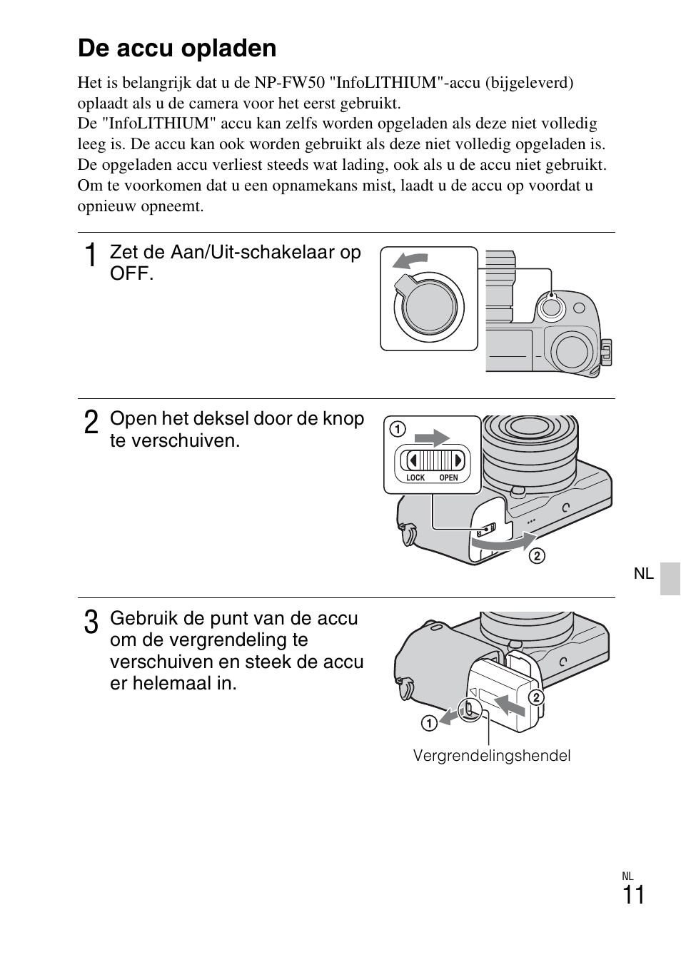 De accu opladen | Sony NEX-6L User Manual | Page 389 / 627