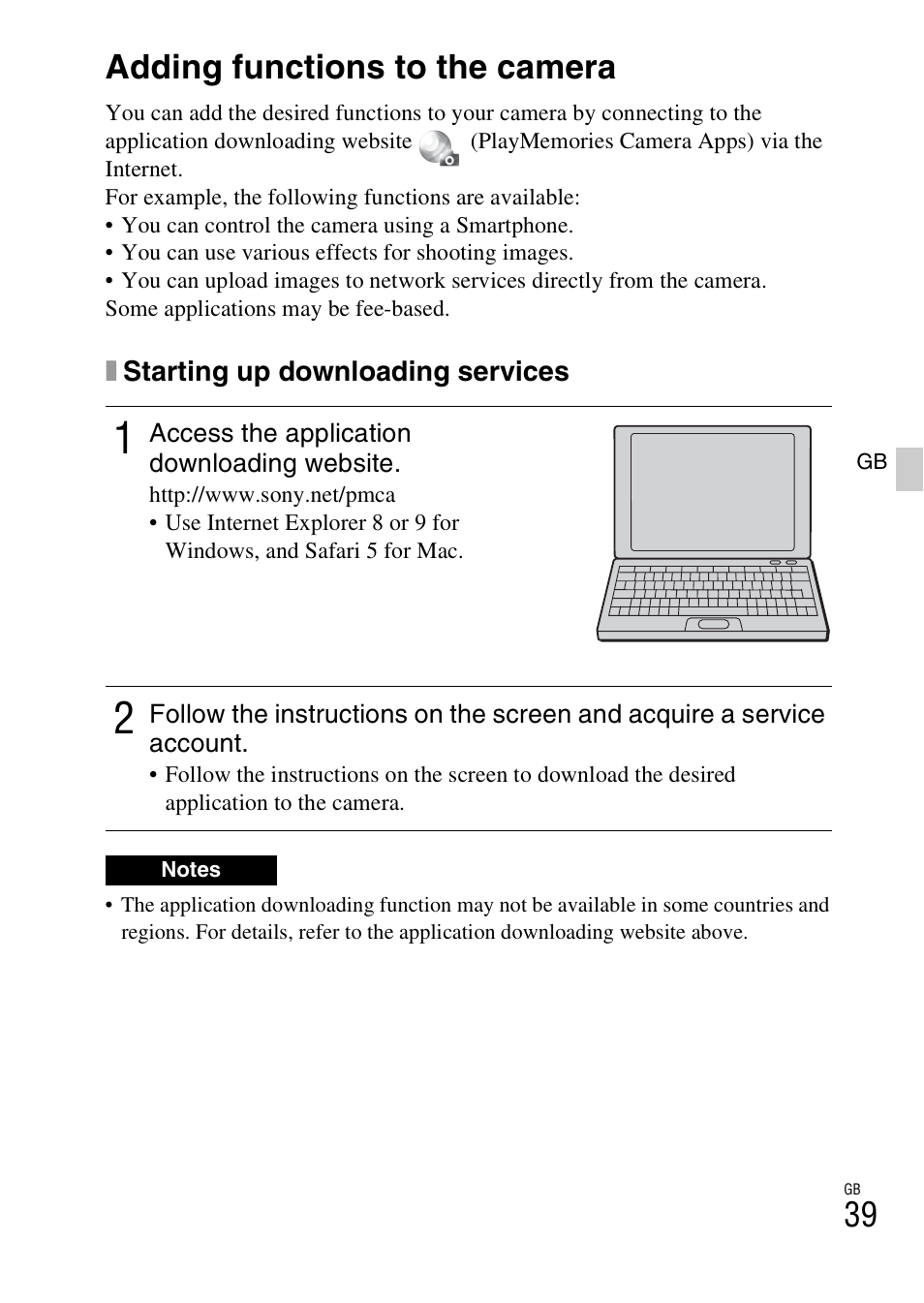 Adding functions to the camera | Sony NEX-6L User Manual | Page 39 / 627