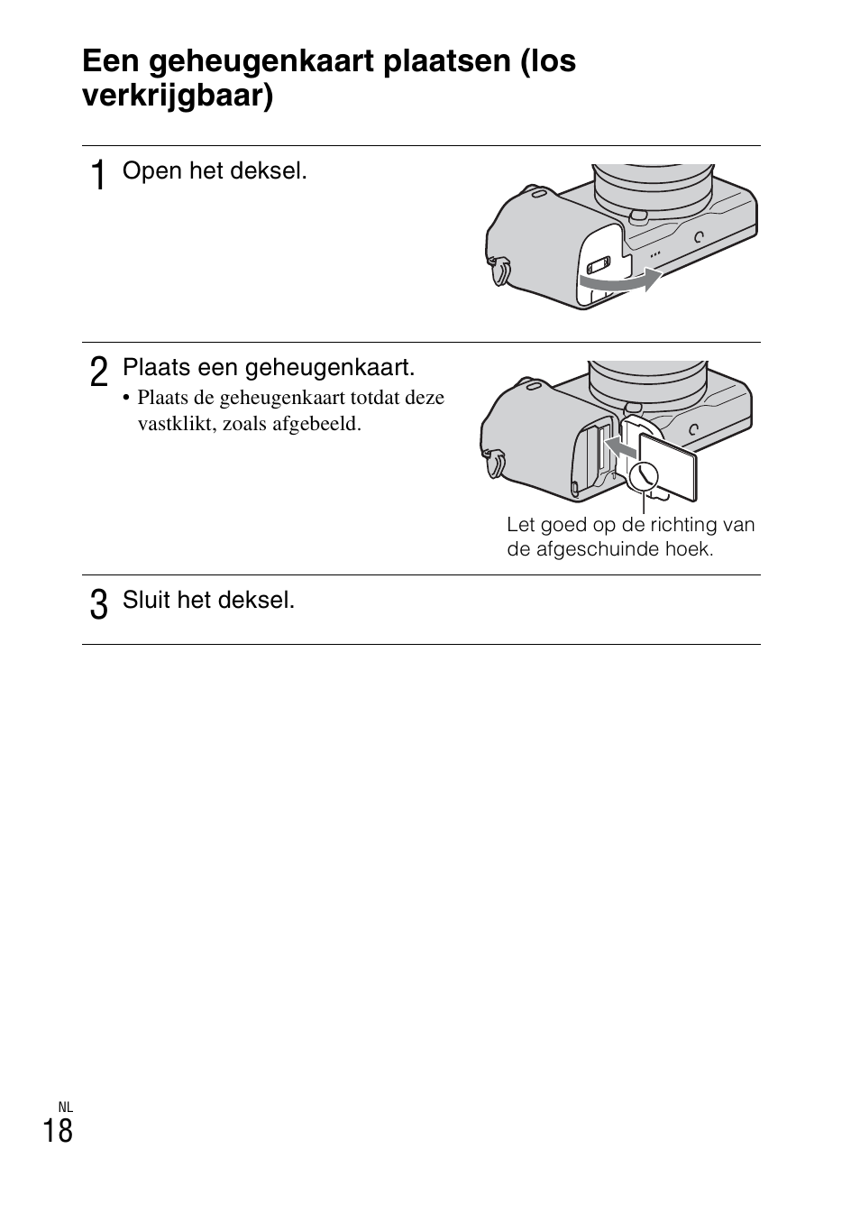 18 een geheugenkaart plaatsen (los verkrijgbaar) | Sony NEX-6L User Manual | Page 396 / 627