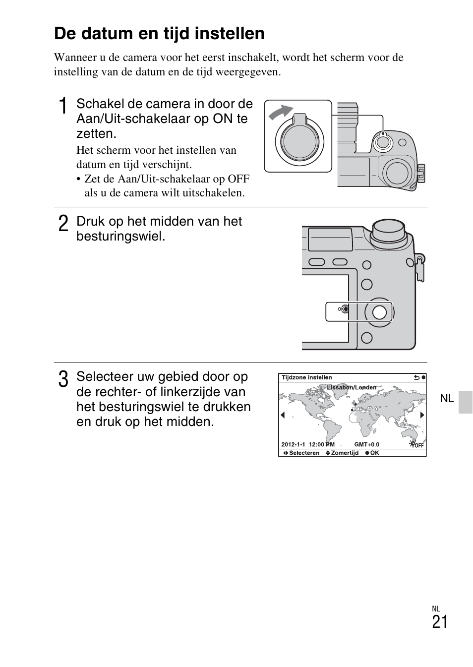 De datum en tijd instellen | Sony NEX-6L User Manual | Page 399 / 627