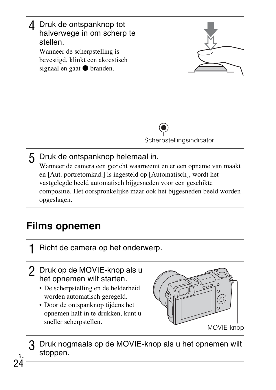 Films opnemen, 24 films opnemen | Sony NEX-6L User Manual | Page 402 / 627