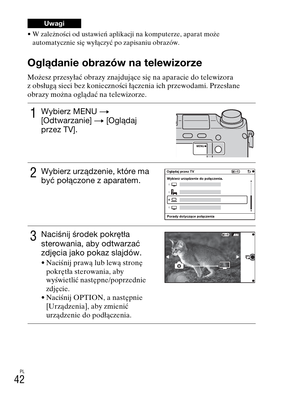 Oglądanie obrazów na telewizorze | Sony NEX-6L User Manual | Page 480 / 627