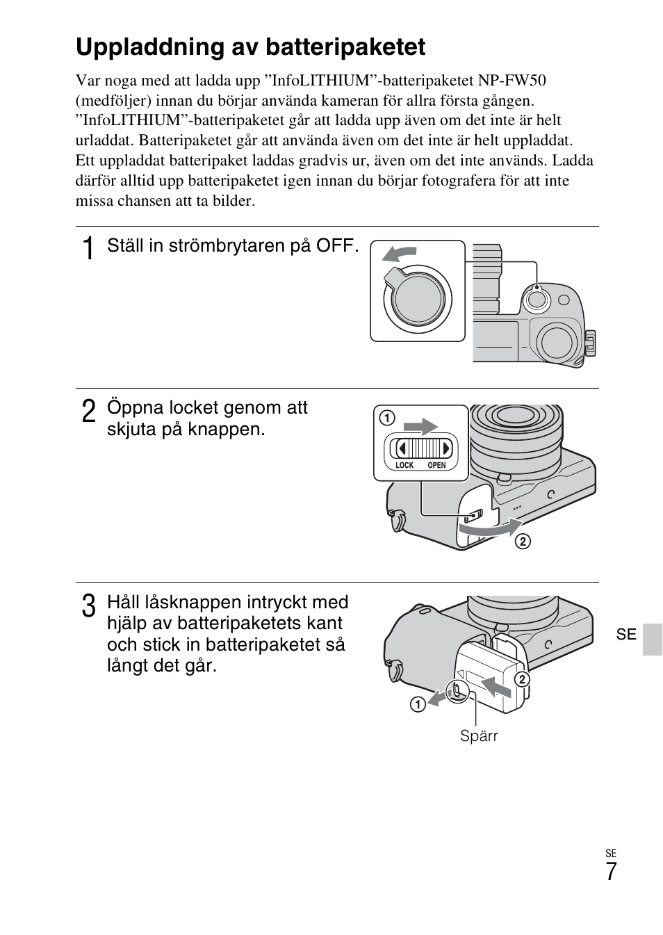 Uppladdning av batteripaketet | Sony NEX-6L User Manual | Page 507 / 627