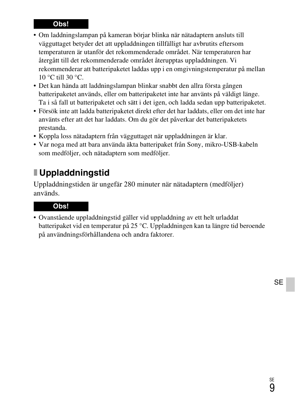 Xuppladdningstid | Sony NEX-6L User Manual | Page 509 / 627