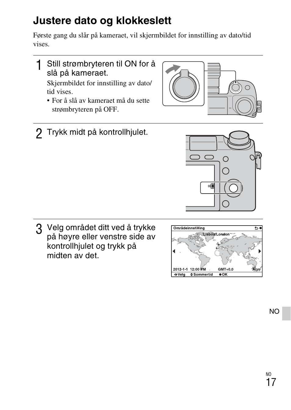 Justere dato og klokkeslett | Sony NEX-6L User Manual | Page 577 / 627