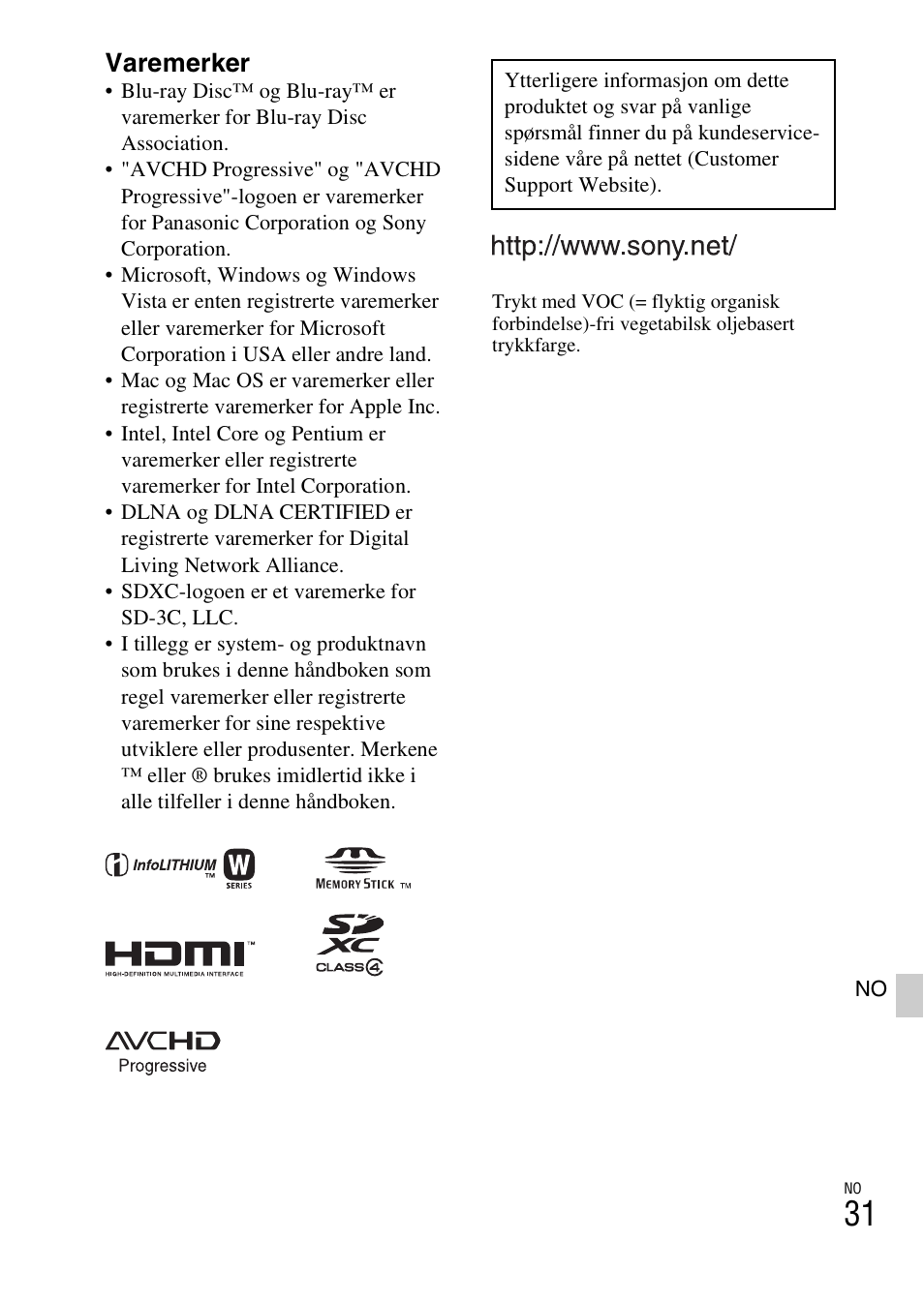 Varemerker | Sony NEX-6L User Manual | Page 591 / 627