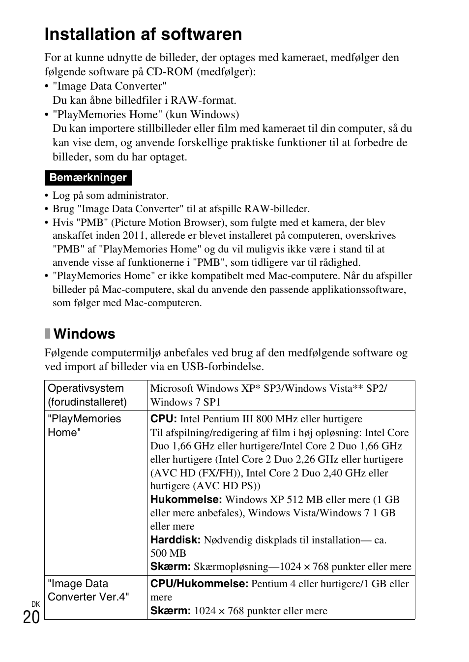 Import af billeder til computeren, Installation af softwaren, Xwindows | Sony NEX-6L User Manual | Page 610 / 627