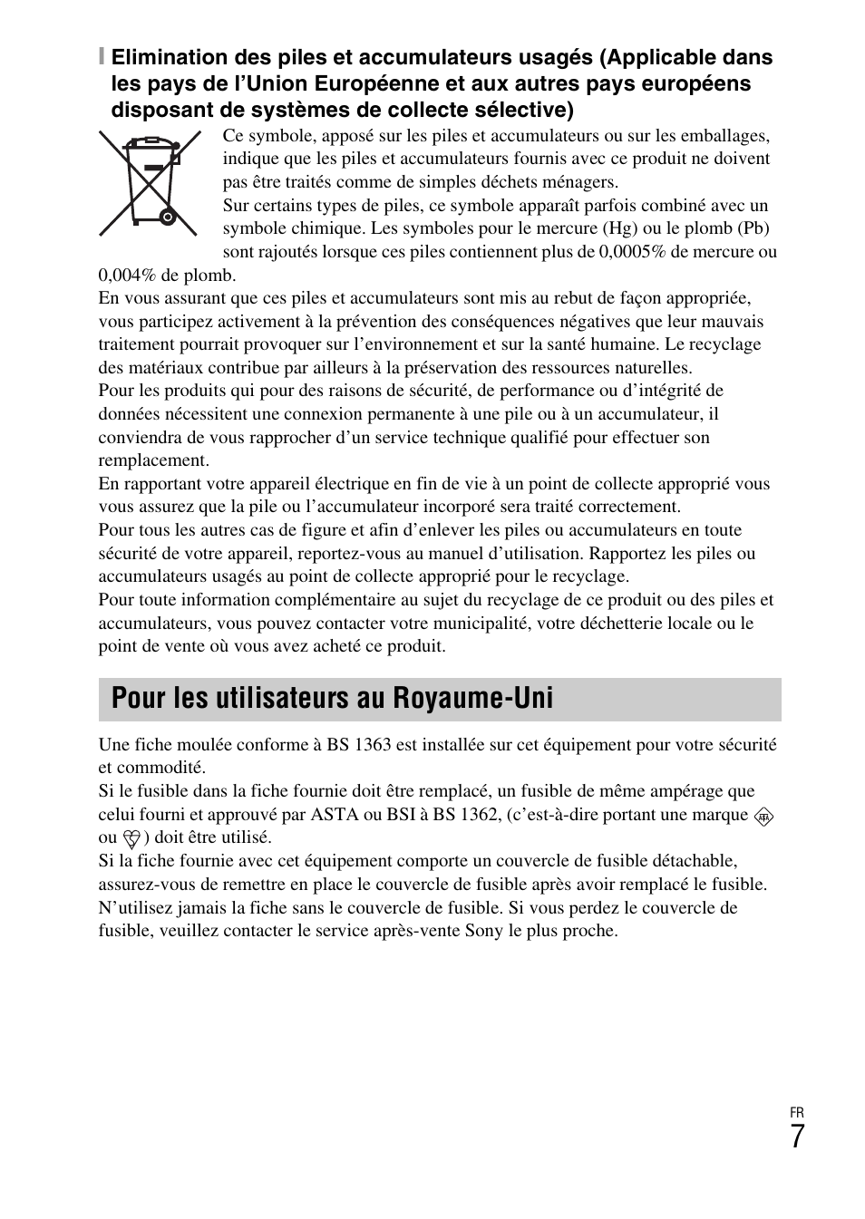 Pour les utilisateurs au royaume-uni | Sony NEX-6L User Manual | Page 69 / 627