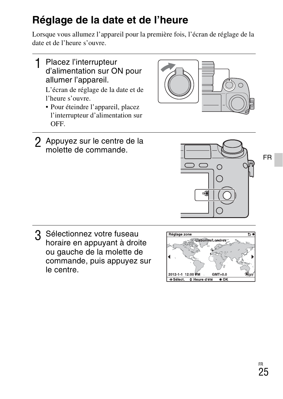 Réglage de la date et de l’heure | Sony NEX-6L User Manual | Page 87 / 627