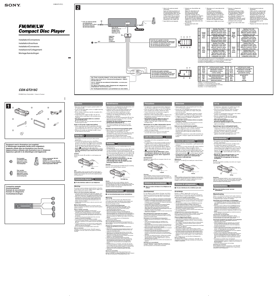 Sony CDX-GT215C User Manual | 2 pages