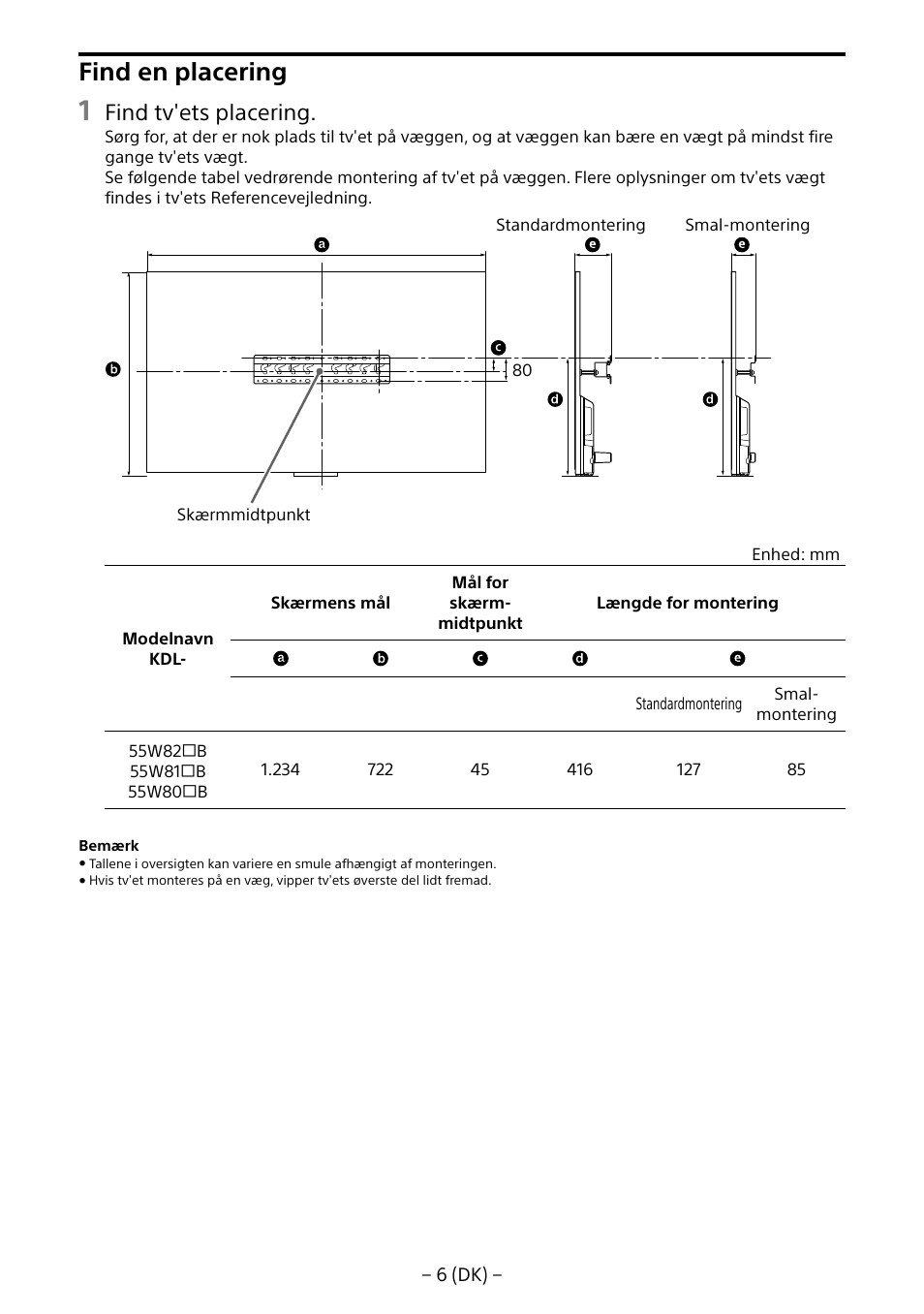 Find en placering, Find tv'ets placering | Sony KDL-55W805B User Manual | Page 105 / 321