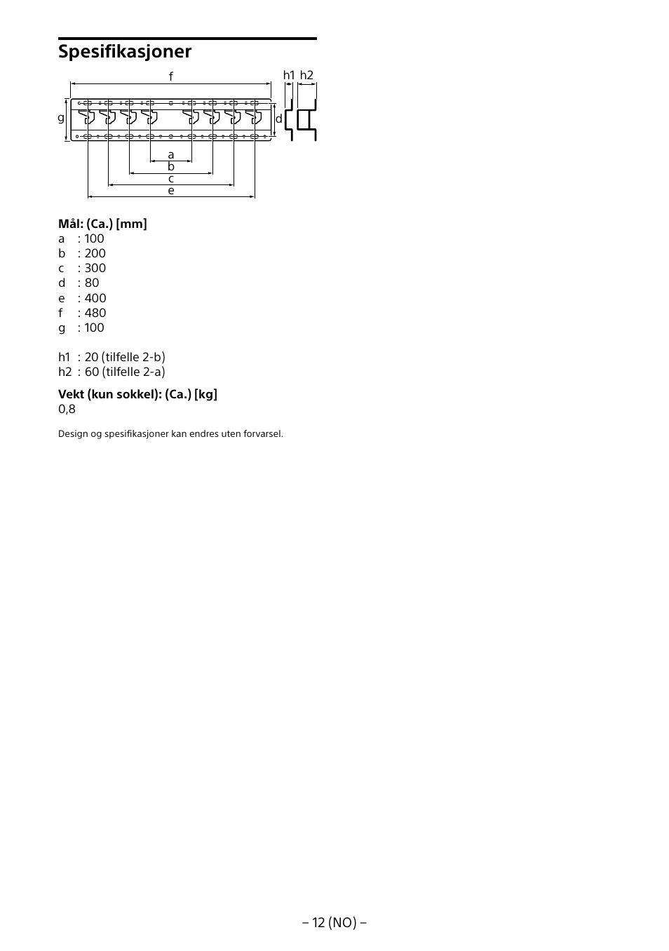 Spesifikasjoner | Sony KDL-55W805B User Manual | Page 133 / 321