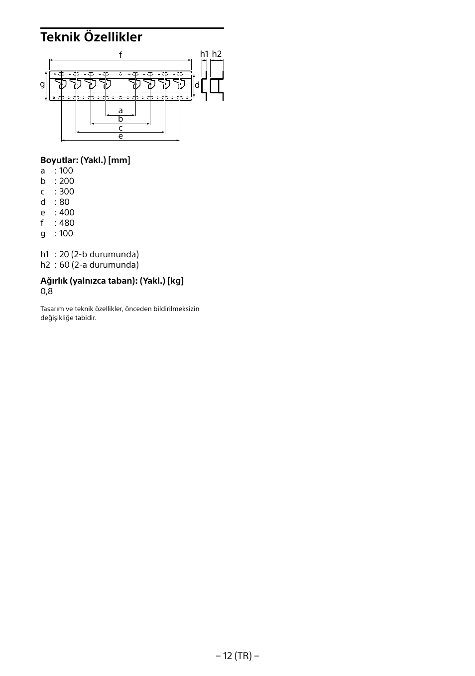 Teknik özellikler | Sony KDL-55W805B User Manual | Page 155 / 321