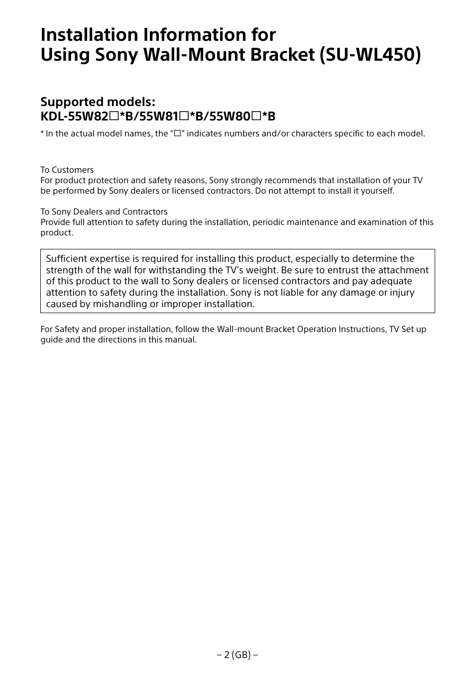 Sony KDL-55W805B User Manual | Page 2 / 321