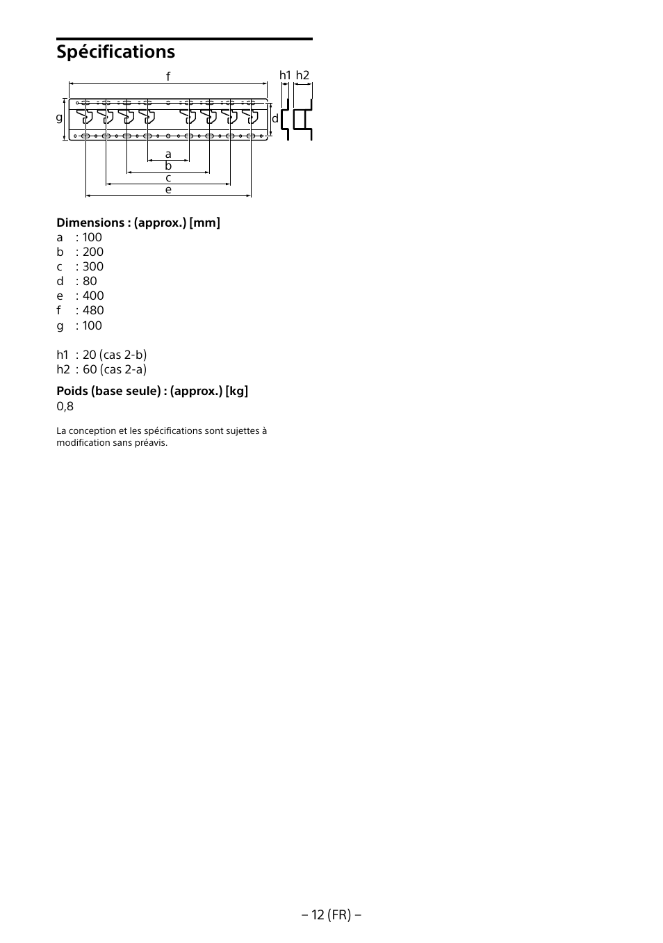 Spécifications | Sony KDL-55W805B User Manual | Page 23 / 321