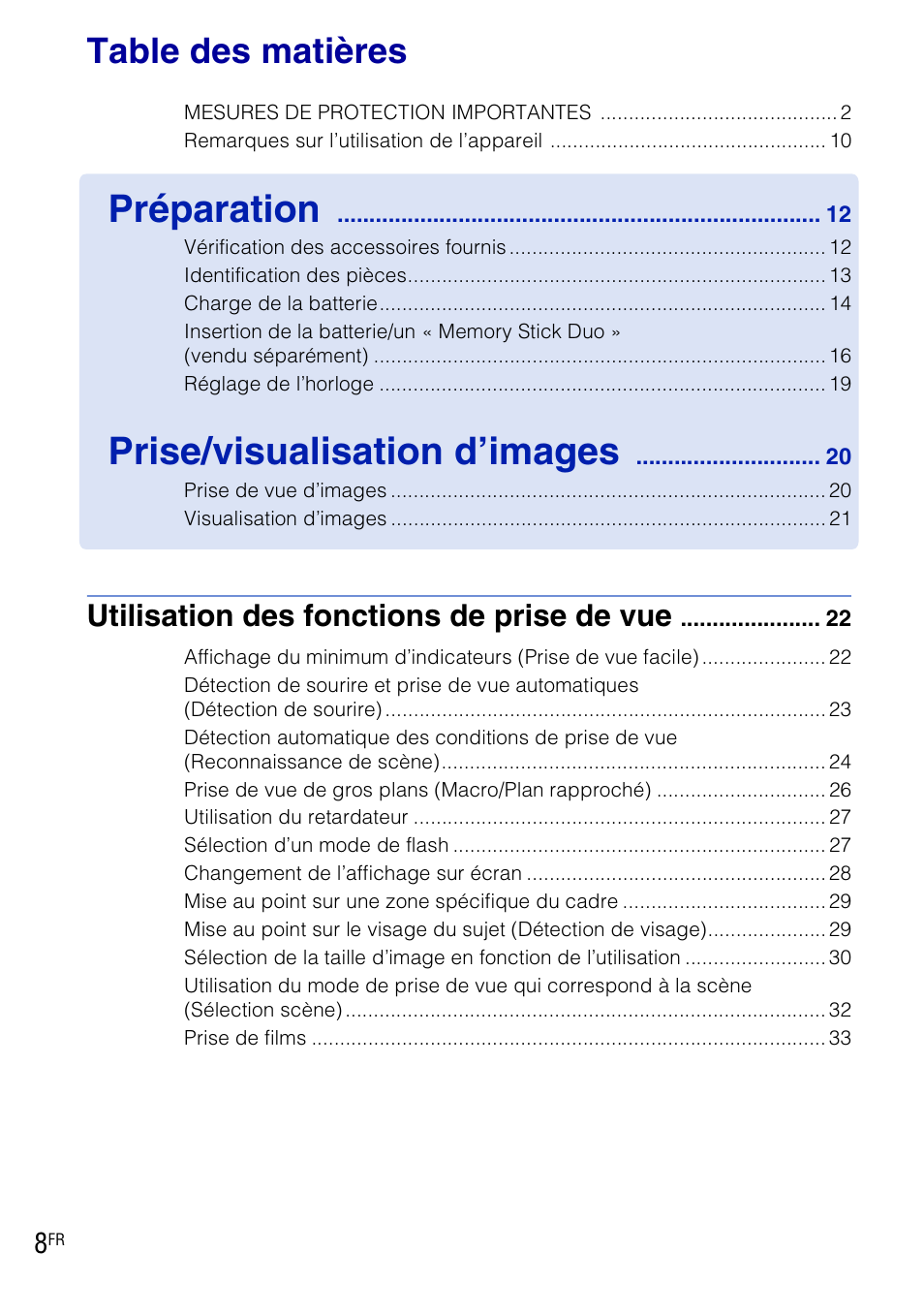 Sony DSC-T90 User Manual | Page 8 / 120