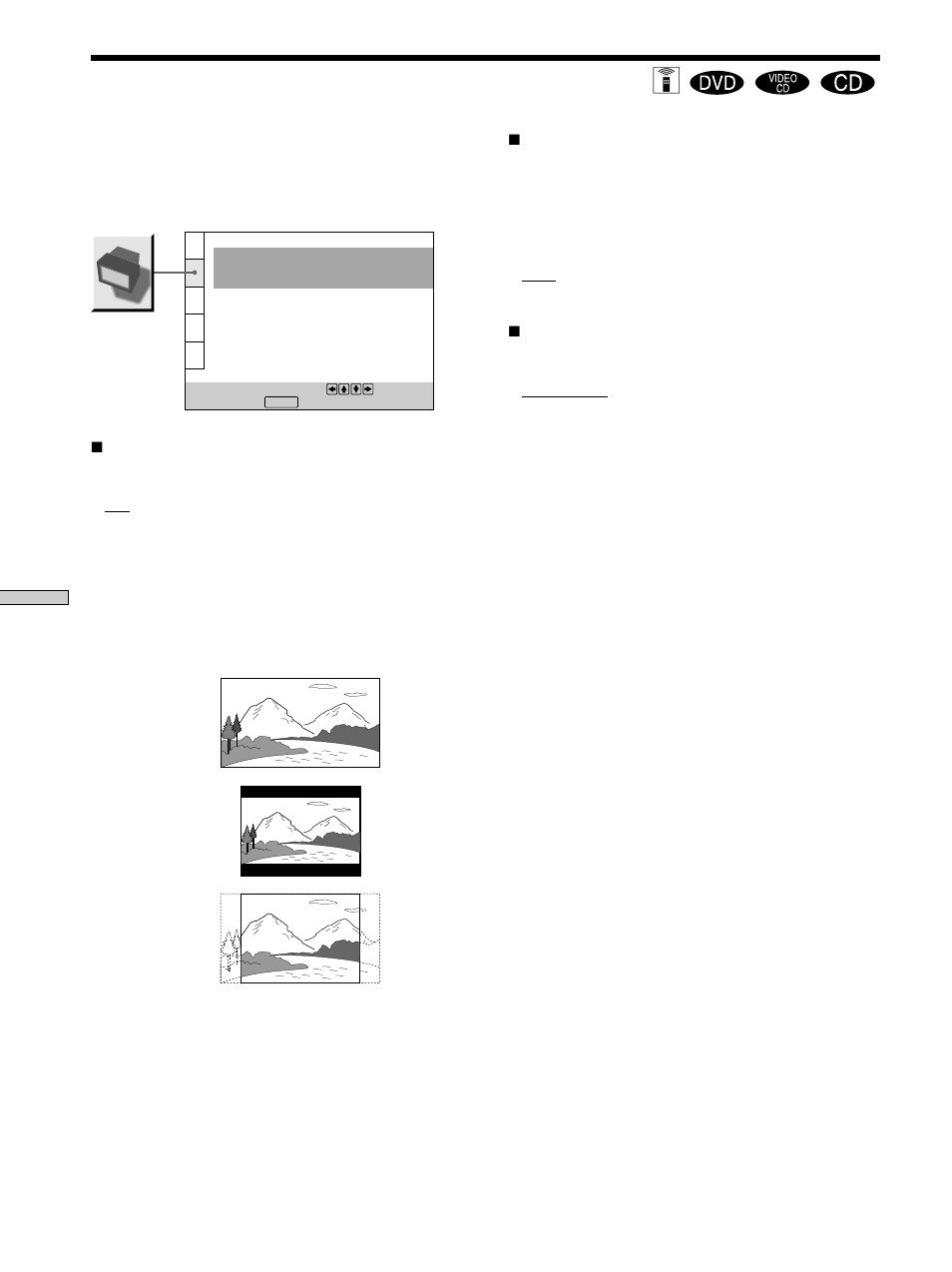 Display-instellingen (scherminstelling) z | Sony DVP-F11 User Manual | Page 112 / 136
