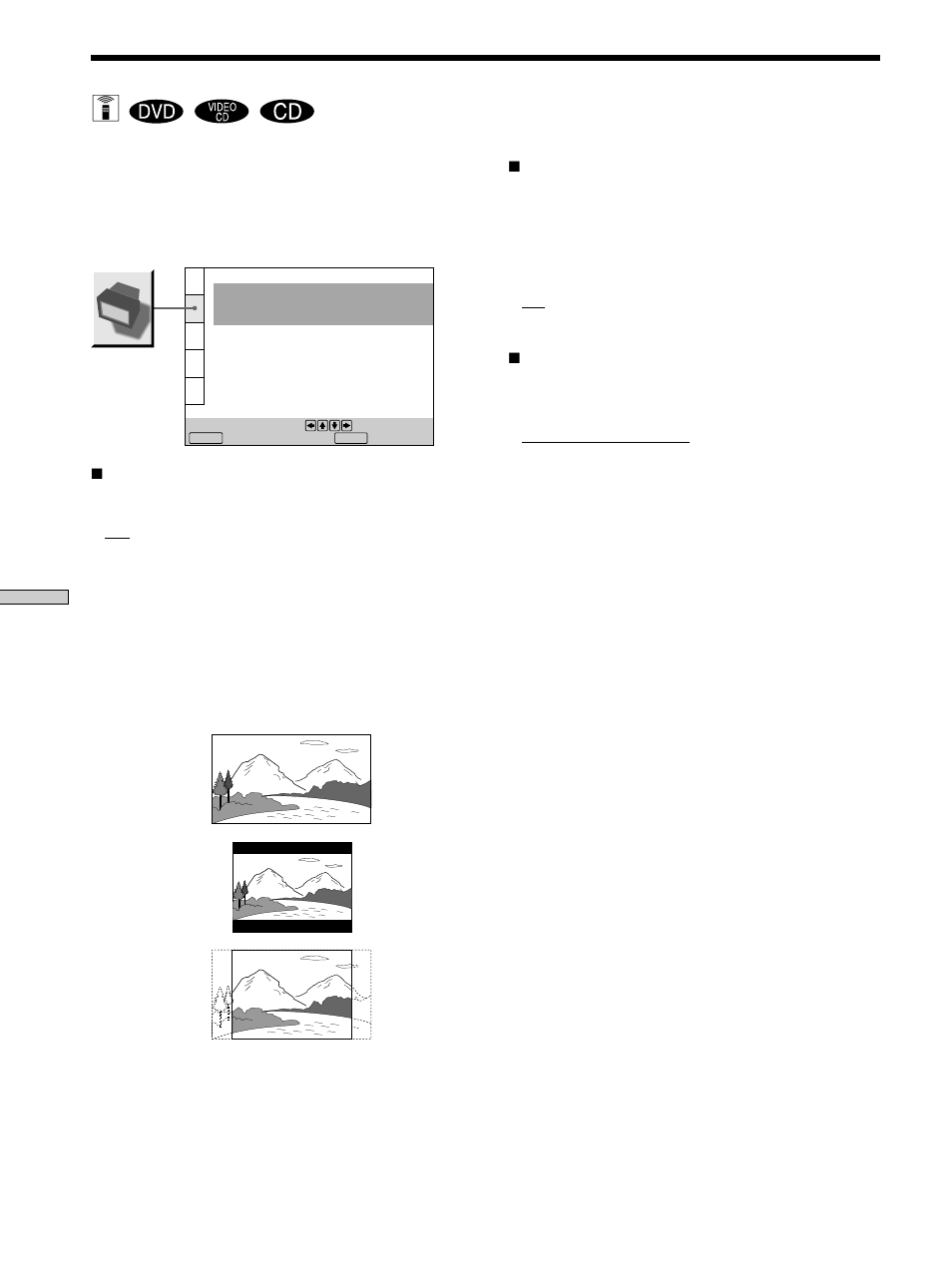 Impostazioni per il display (impostazione schermo), Display-instellingen (scherminstelling) | Sony DVP-F11 User Manual | Page 46 / 136