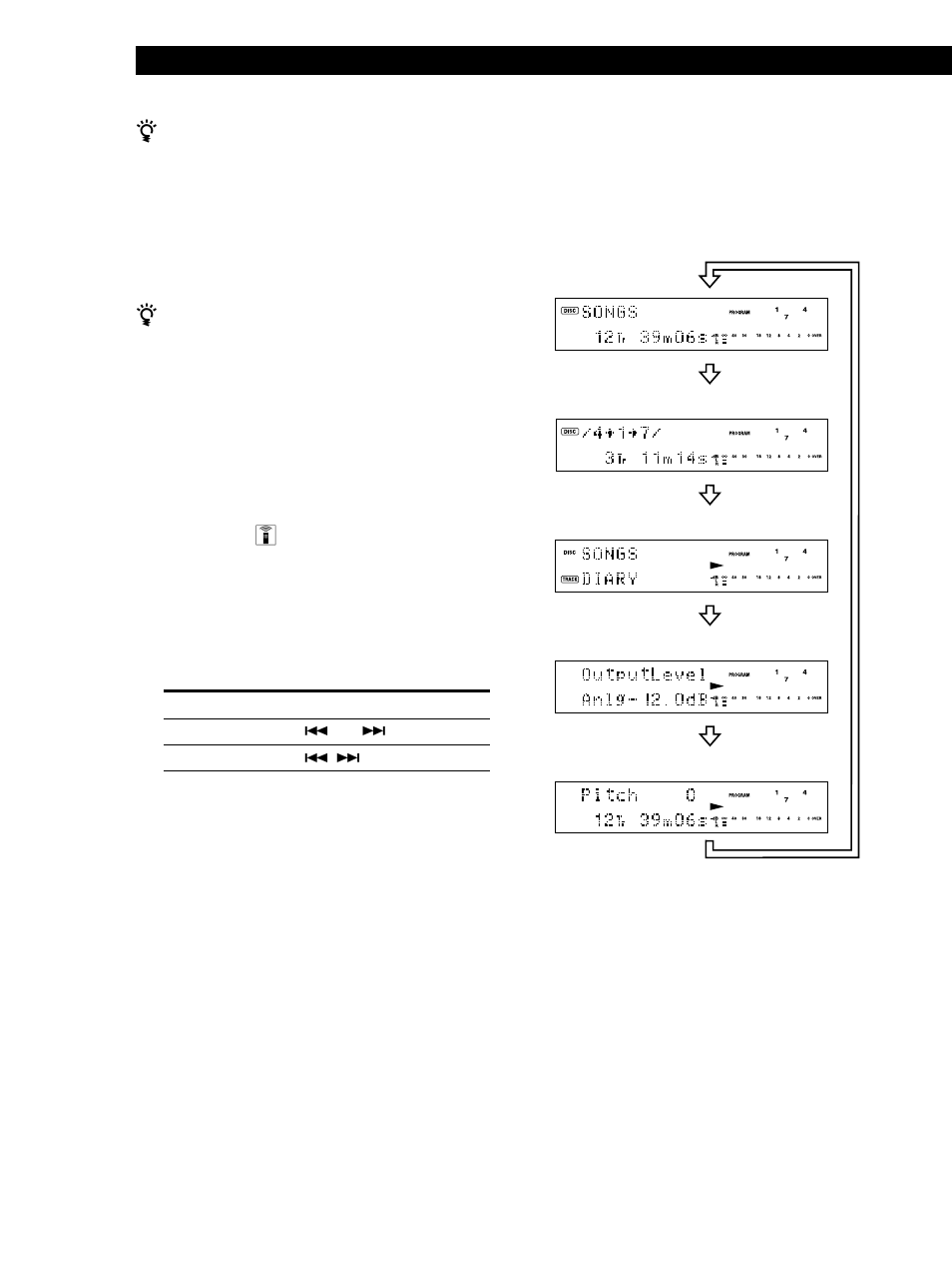 Wiedergabebetrieb 24, Weiterschalten der anzeige im display | Sony MDS-JB920 User Manual | Page 24 / 172