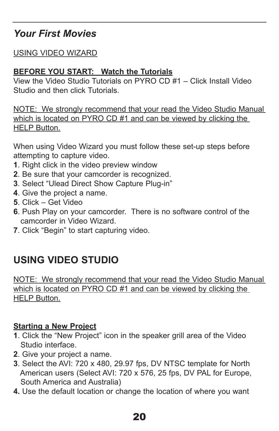 20 your first movies, Using video studio | ADS Technologies ProDVD API-408 User Manual | Page 20 / 34
