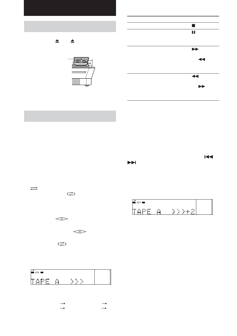 Een cassette inleggen, Een cassette afspelen, Cassette-weergave/opname | Sony DHC-FL5D User Manual | Page 118 / 224