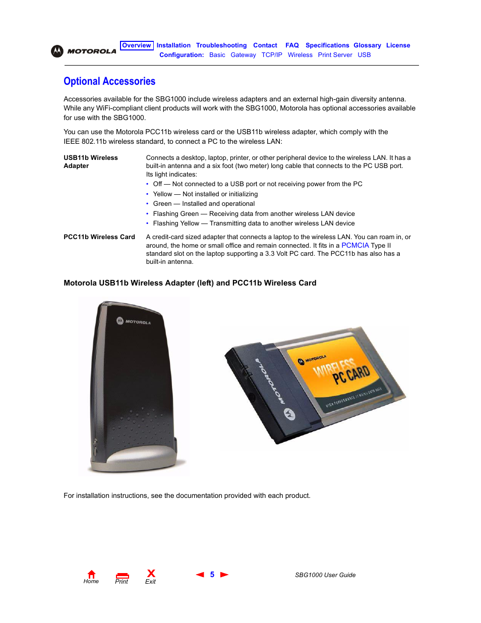 Optional accessories | ADS Technologies Wireless Cable Modem Gateway SBG1000 User Manual | Page 11 / 161