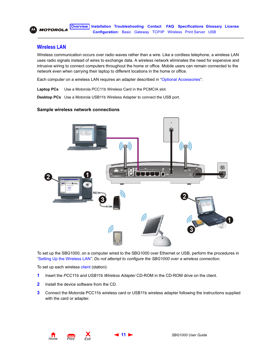 Wireless lan | ADS Technologies Wireless Cable Modem Gateway SBG1000 User Manual | Page 17 / 161