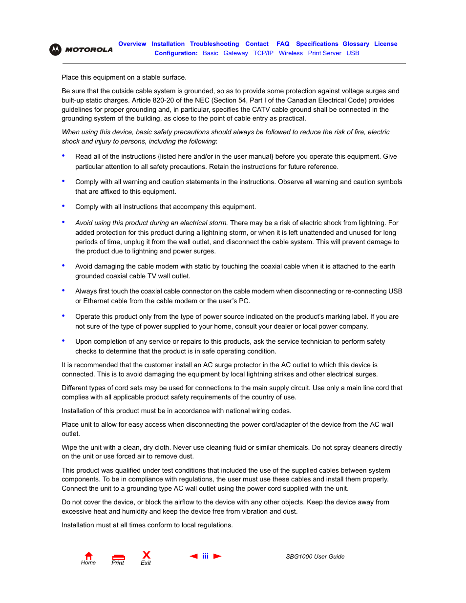 ADS Technologies Wireless Cable Modem Gateway SBG1000 User Manual | Page 3 / 161
