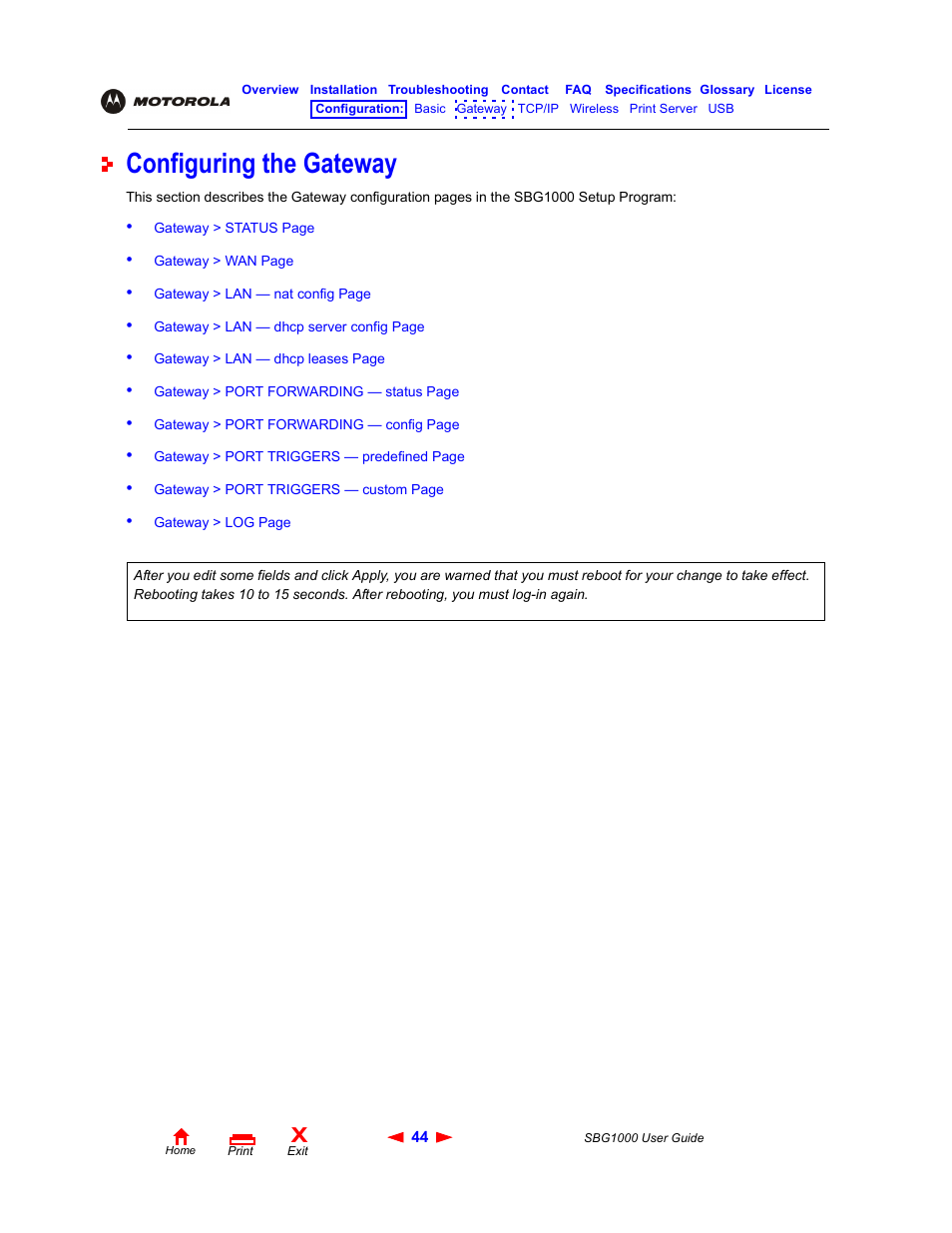 Configuring the gateway, Way t | ADS Technologies Wireless Cable Modem Gateway SBG1000 User Manual | Page 50 / 161