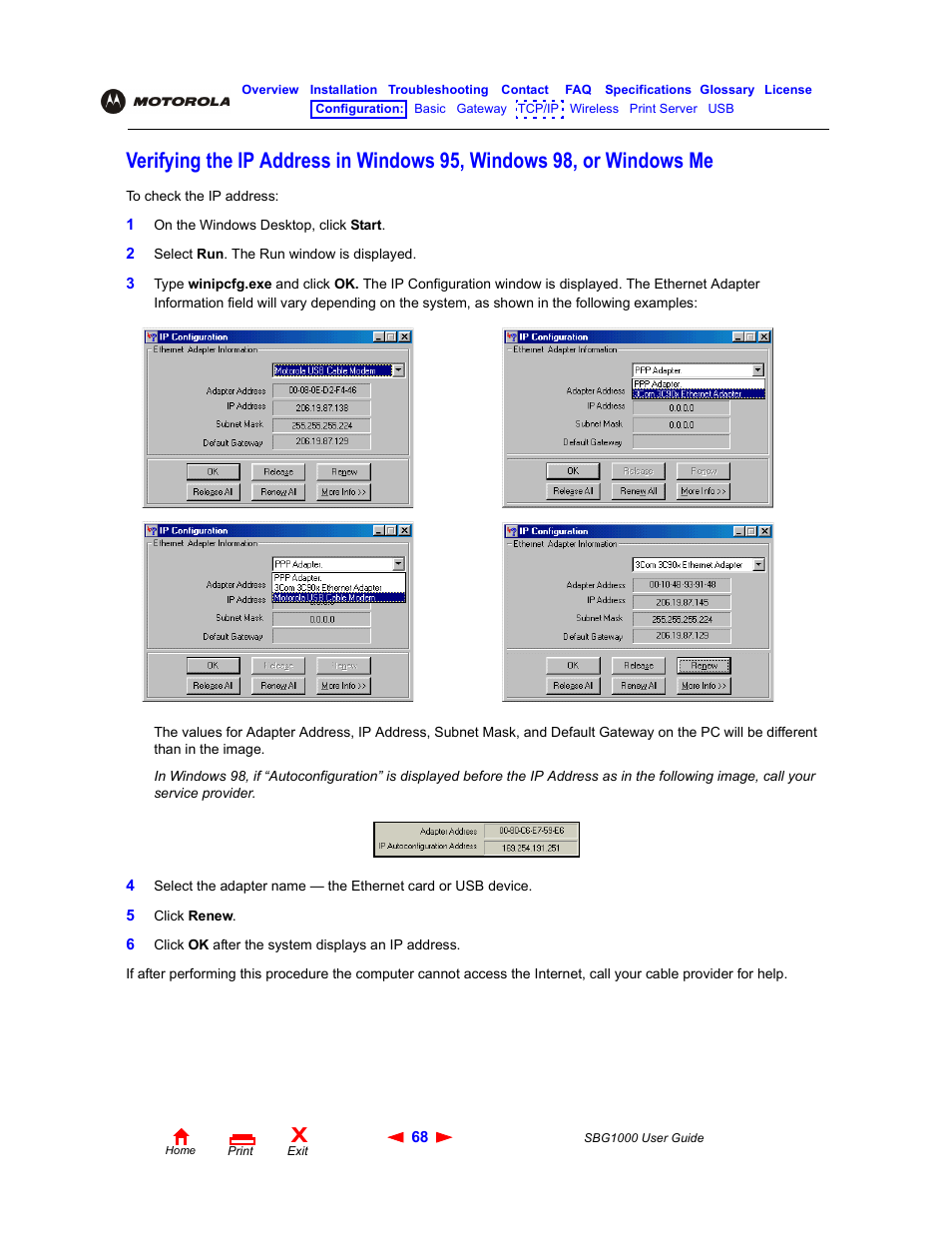 Windows me | ADS Technologies Wireless Cable Modem Gateway SBG1000 User Manual | Page 74 / 161