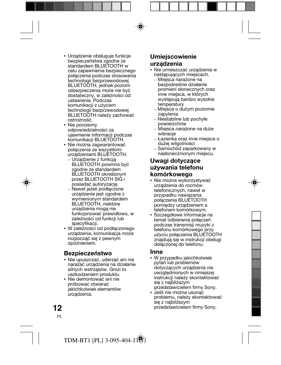 Sony TDM-BT1 User Manual | Page 110 / 116