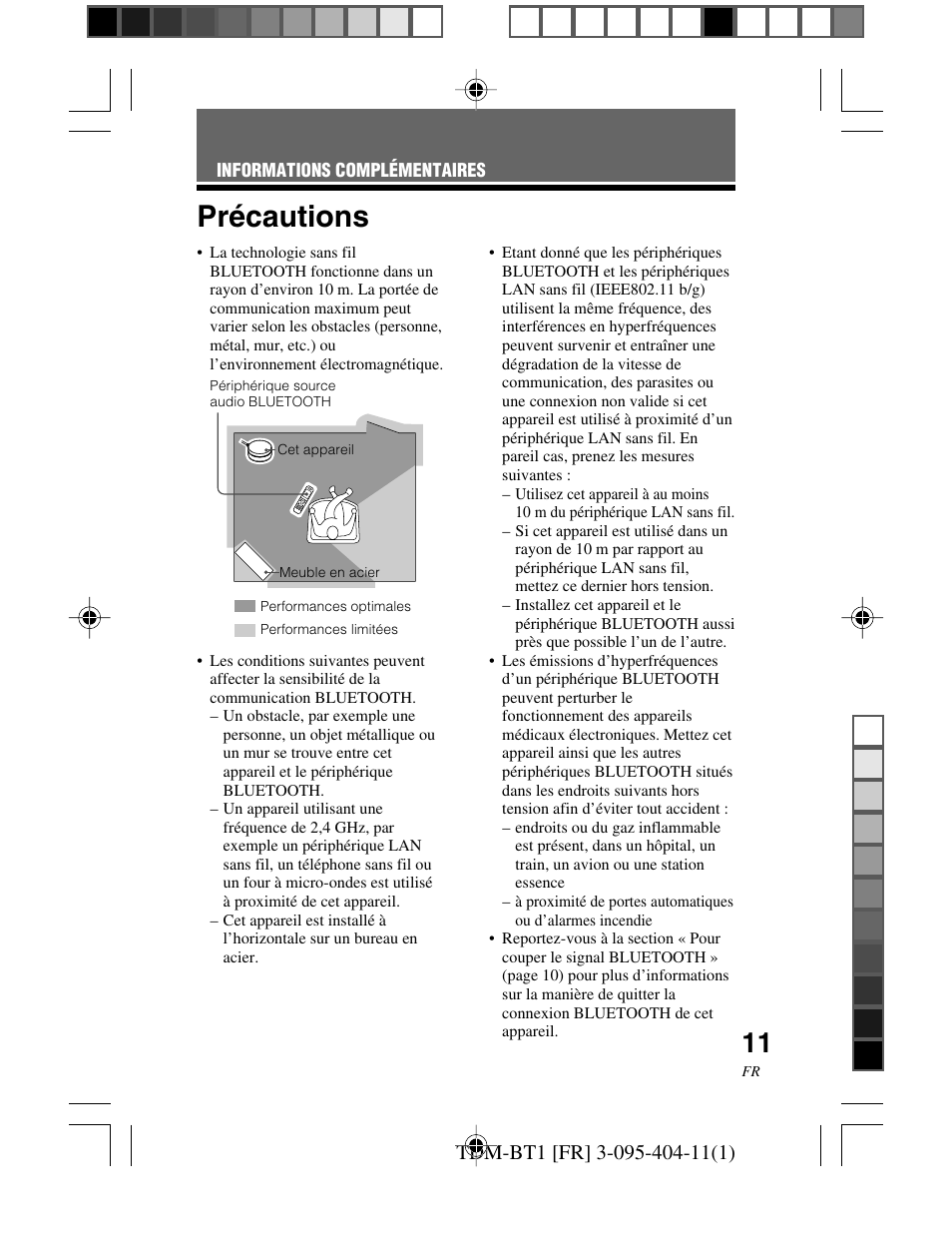 Informations complémentaires, Précautions, Informations | Complémentaires | Sony TDM-BT1 User Manual | Page 25 / 116