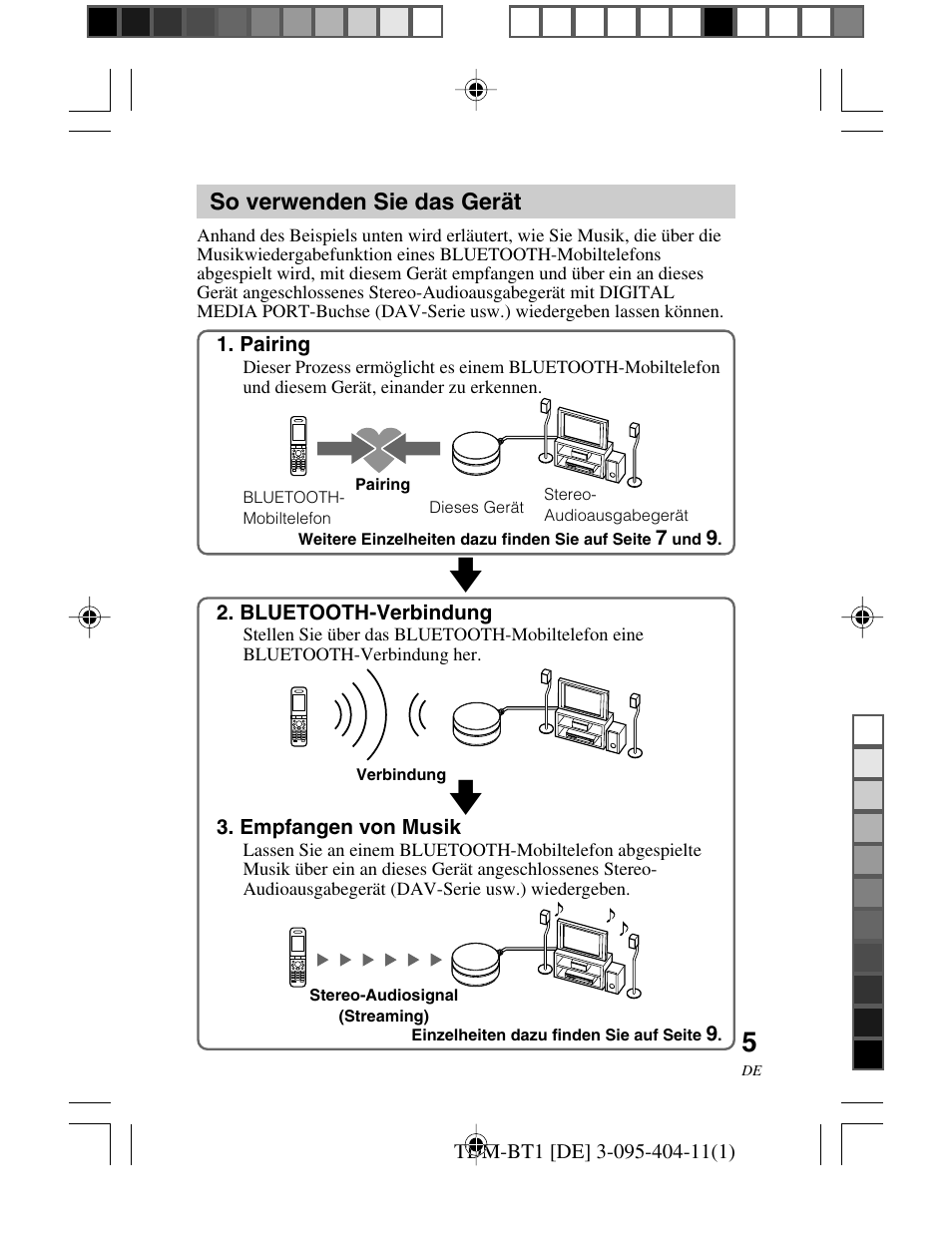 So verwenden sie das gerät, So verwenden sie das, Gerät | Sony TDM-BT1 User Manual | Page 33 / 116