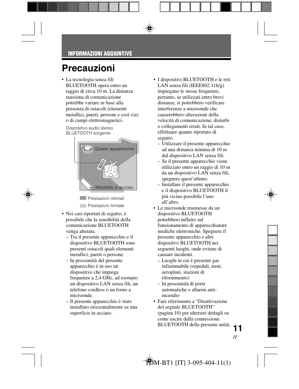 Informazioni aggiuntive, Precauzioni, Informazioni | Aggiuntive | Sony TDM-BT1 User Manual | Page 67 / 116