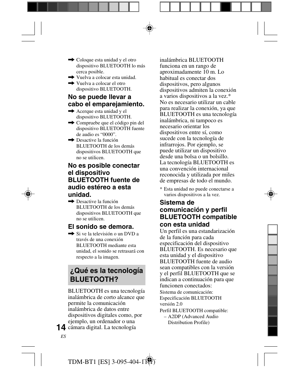 Qué es la tecnología bluetooth, Qué es la tecnología, Bluetooth | Sony TDM-BT1 User Manual | Page 84 / 116