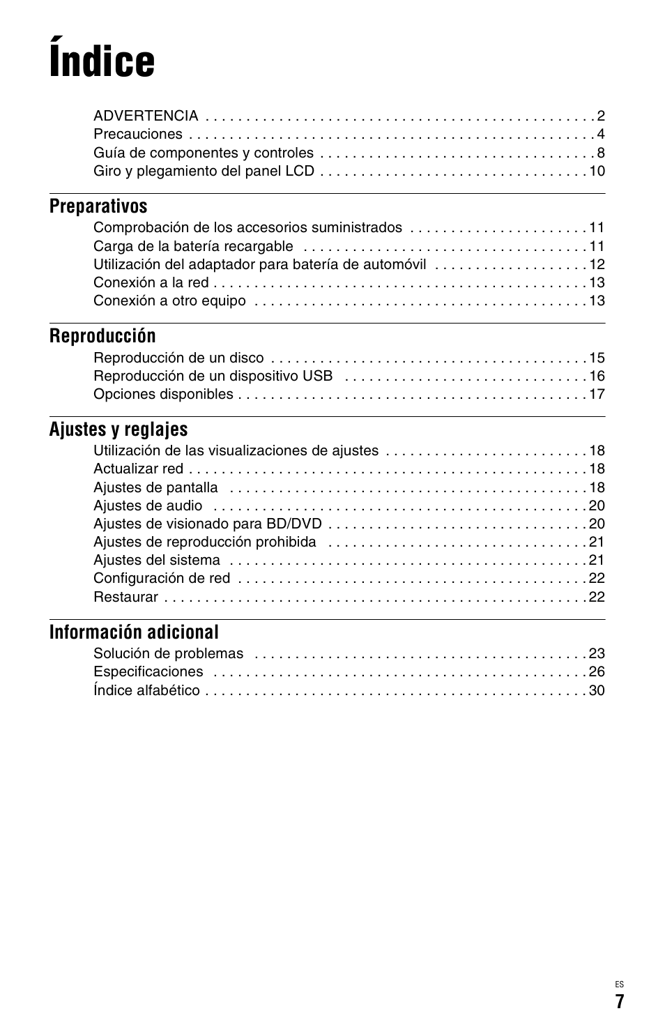 Índice | Sony BDP-SX1 User Manual | Page 99 / 184