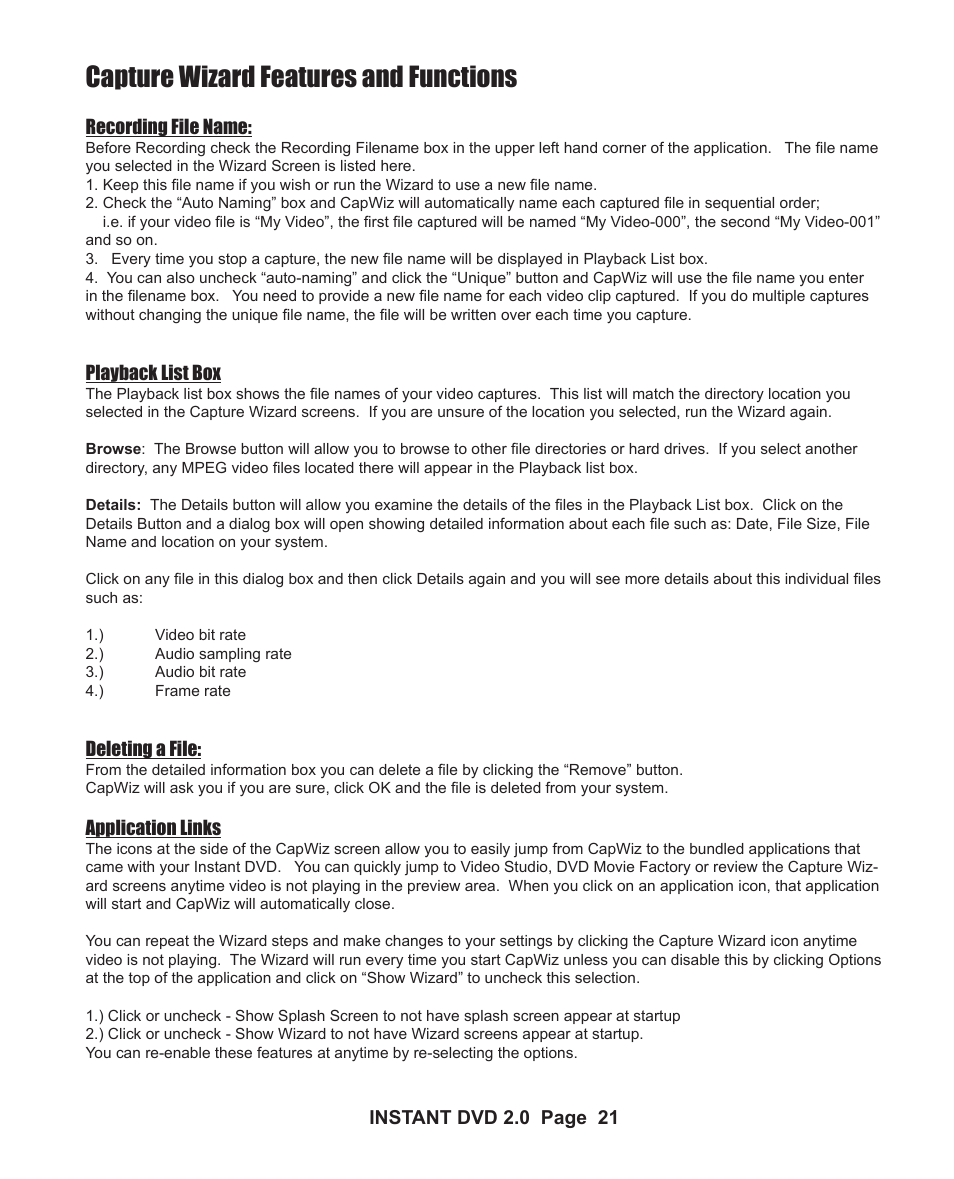 Capture wizard features and functions | ADS Technologies ELT-201 User Manual | Page 6 / 12
