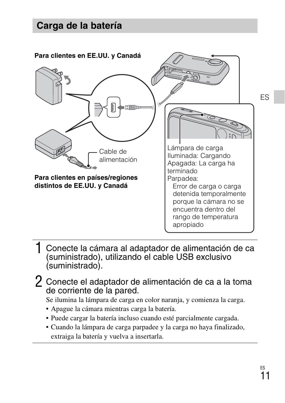 Carga de la batería | Sony DSC-TF1 User Manual | Page 107 / 579