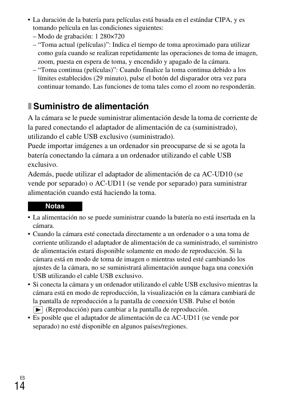 Xsuministro de alimentación | Sony DSC-TF1 User Manual | Page 110 / 579