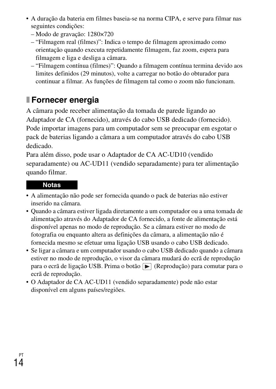 Xfornecer energia | Sony DSC-TF1 User Manual | Page 142 / 579