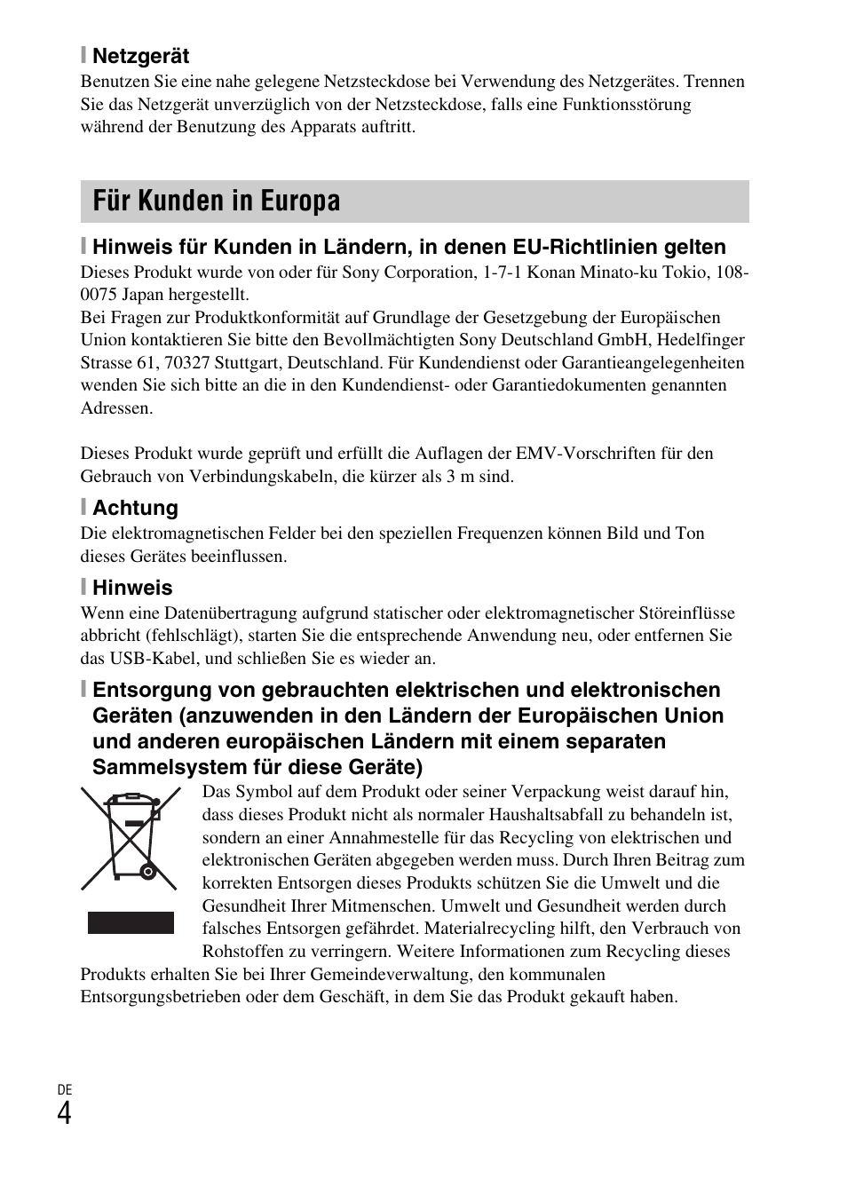 Für kunden in europa | Sony DSC-TF1 User Manual | Page 162 / 579