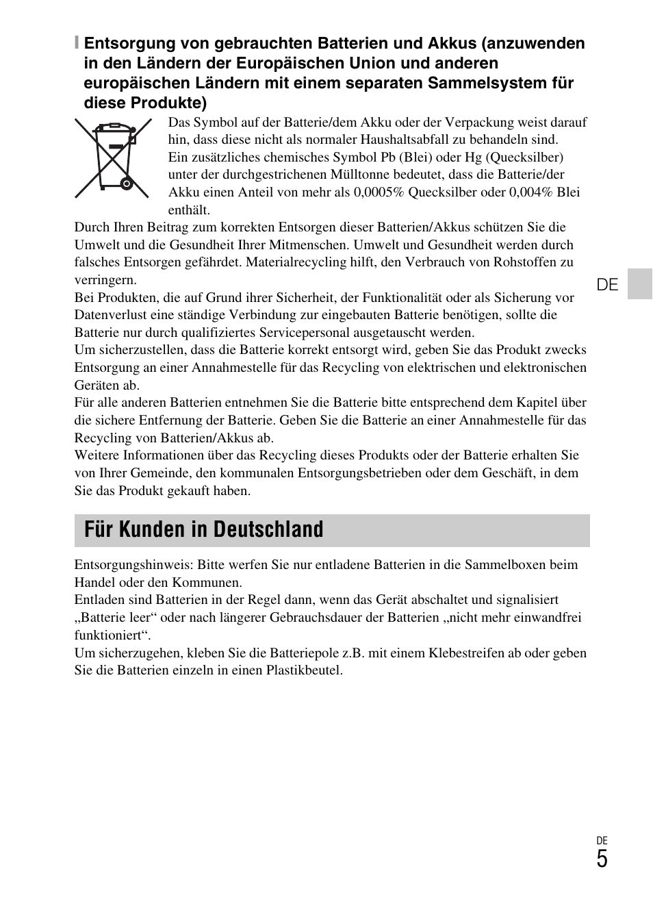 Für kunden in deutschland | Sony DSC-TF1 User Manual | Page 163 / 579