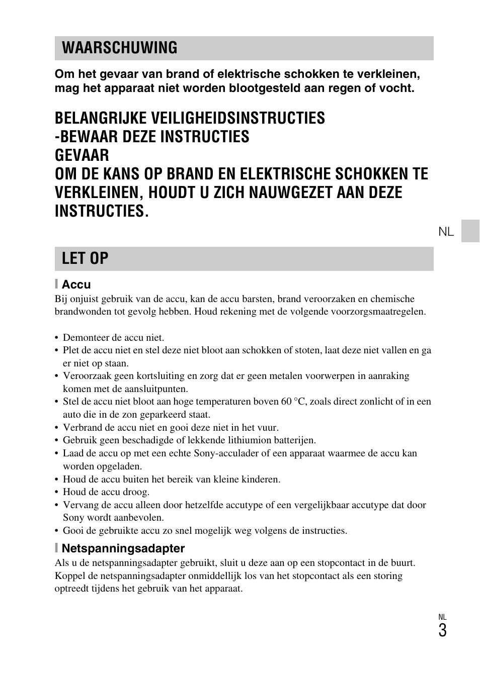 Waarschuwing let op | Sony DSC-TF1 User Manual | Page 193 / 579