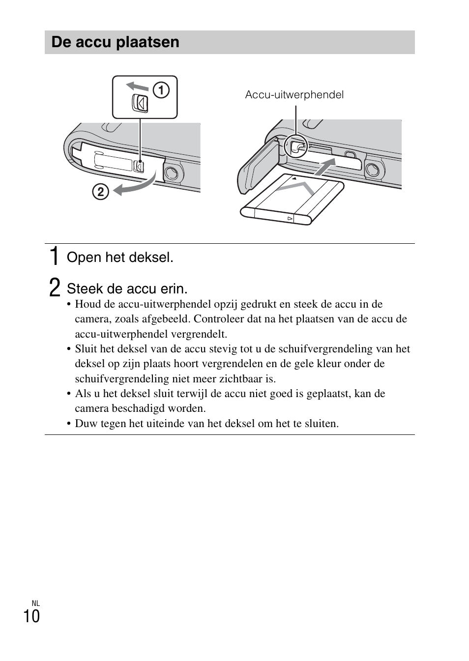 De accu plaatsen | Sony DSC-TF1 User Manual | Page 200 / 579
