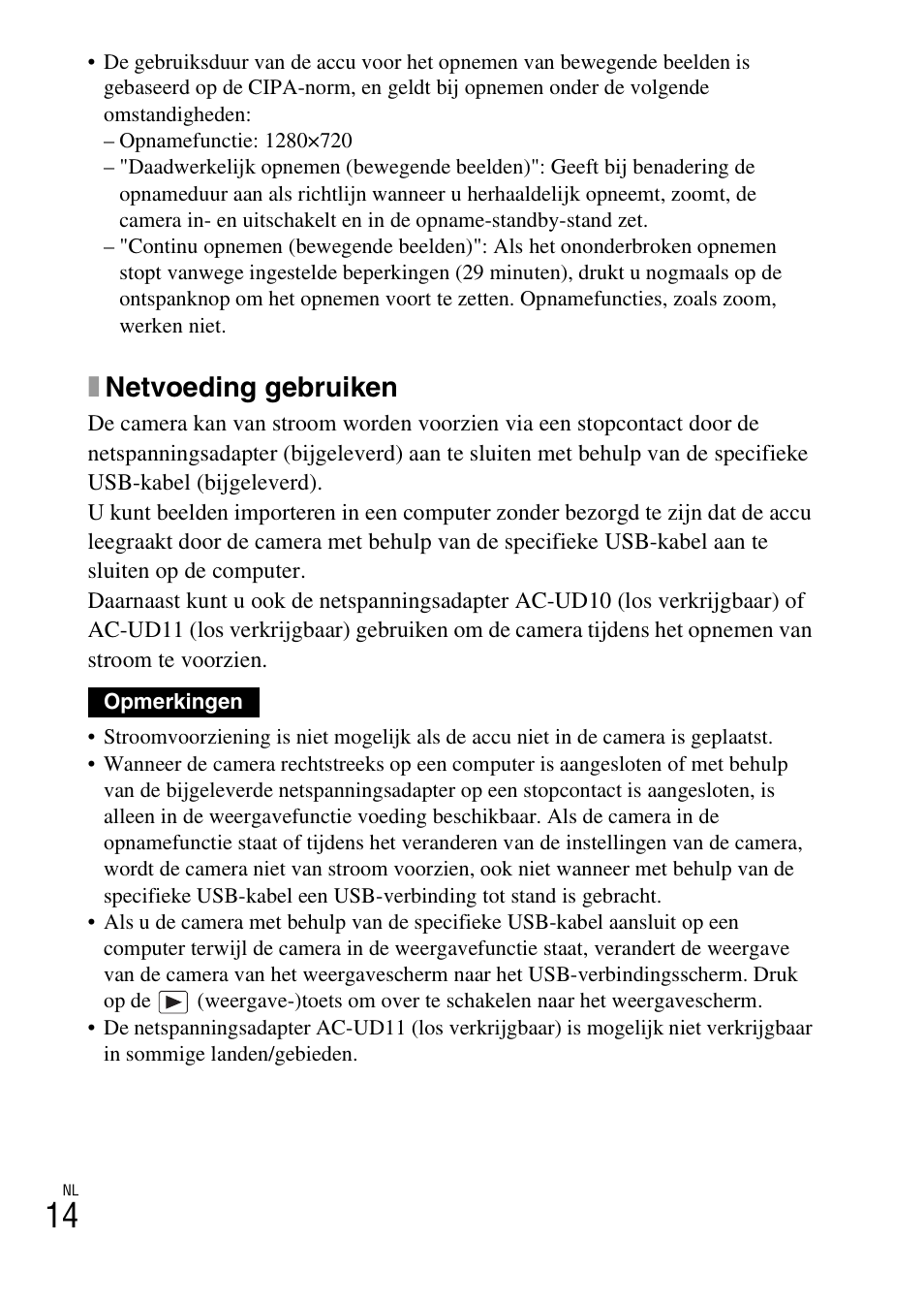 Xnetvoeding gebruiken | Sony DSC-TF1 User Manual | Page 204 / 579