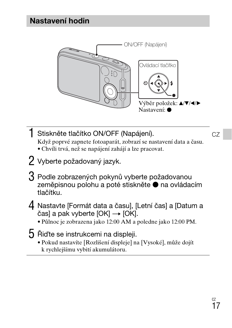 Nastavení hodin | Sony DSC-TF1 User Manual | Page 271 / 579